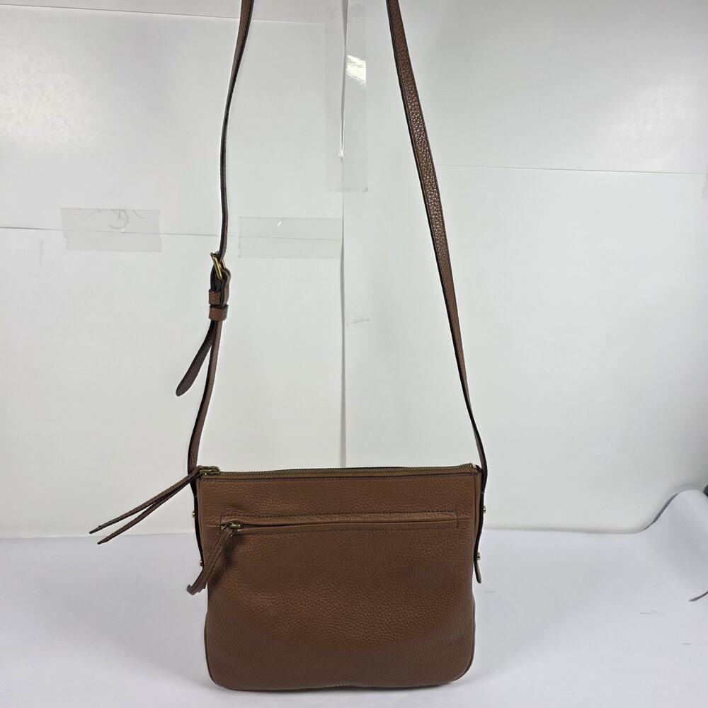 Fossil Gemma Brown Pebbled Leather Crossbody Purse Shoulder Bag Adjustable - Picture 7 of 15